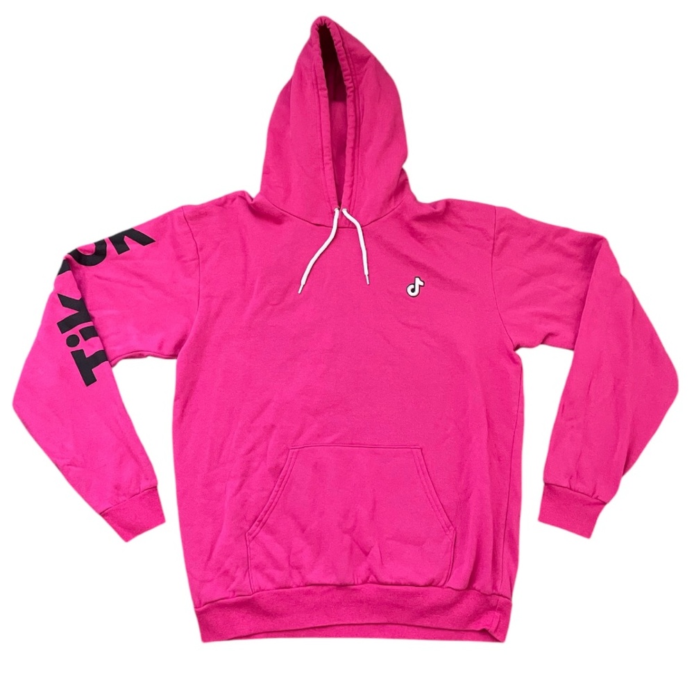 TikTok Fuschia Pink Logo Hoodie Size XL
